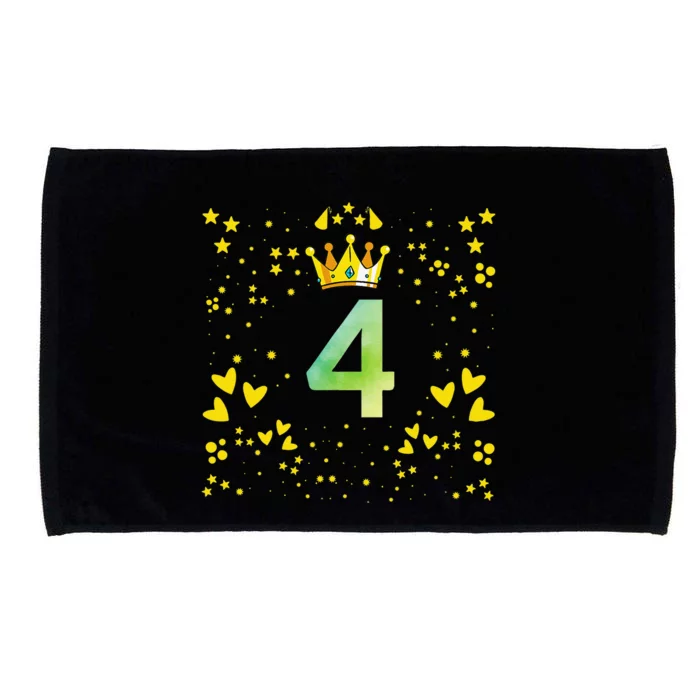 4th Birthday Anniversaries Microfiber Hand Towel