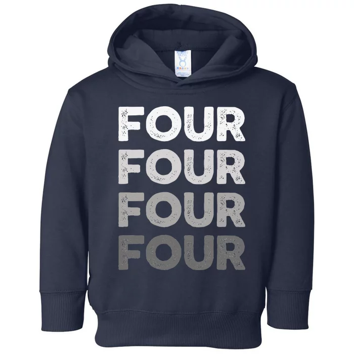 4th Birthday, Adults Favorite Number Four, Sports Grey Toddler Hoodie