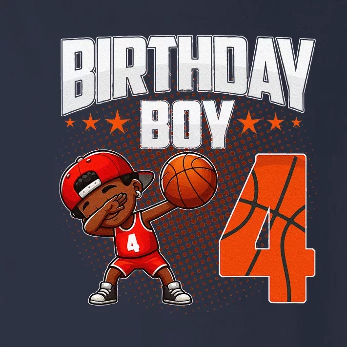 4th Birthday Boy Basketball Dabbing 4 Years Old Afro Boy Toddler Long Sleeve Shirt