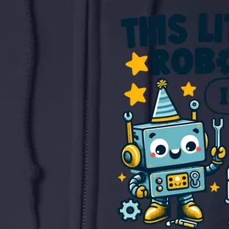 4th Birthday Boy 4 Year Old Robotics Robot 4th Birthday Full Zip Hoodie