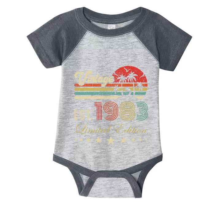 40th Birthday Born 1983 Vintage Limited Edition 40 Birthday Infant Baby Jersey Bodysuit