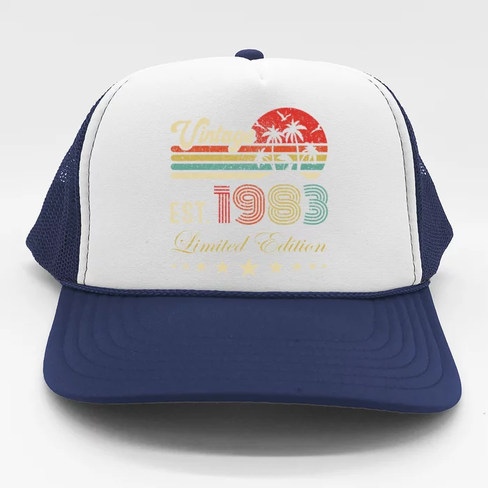 40th Birthday Born 1983 Vintage Limited Edition 40 Birthday Trucker Hat