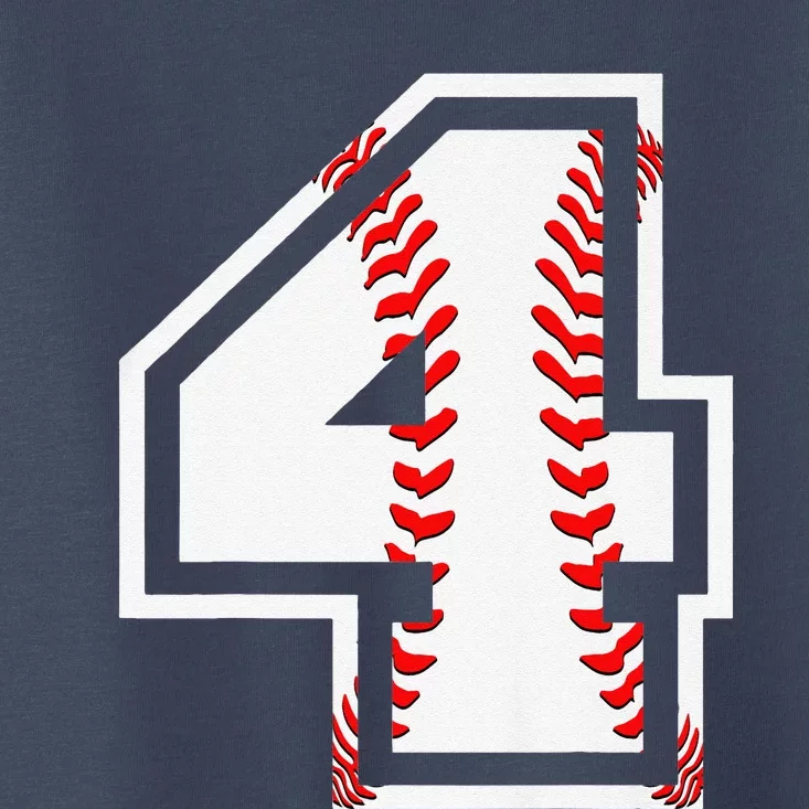 4th Birthday Baseball Big Number Four 4 Year Old Cute Gift Toddler T-Shirt