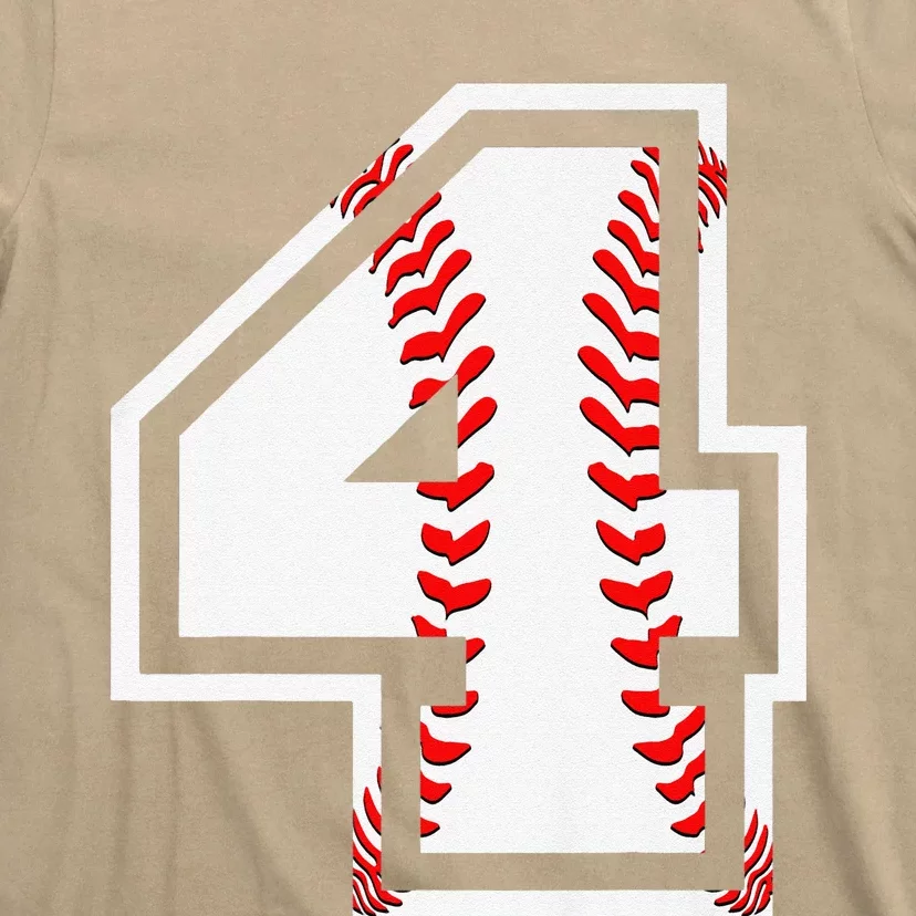 4th Birthday Baseball Big Number Four 4 Year Old Cute Gift T-Shirt