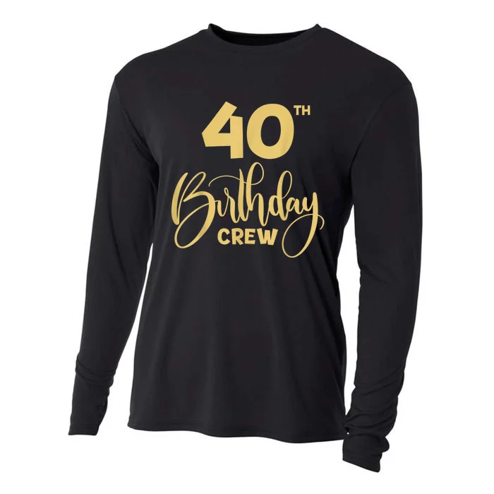 40th Birthday Crew for Gifts Birthday Party Group Family Cooling Performance Long Sleeve Crew