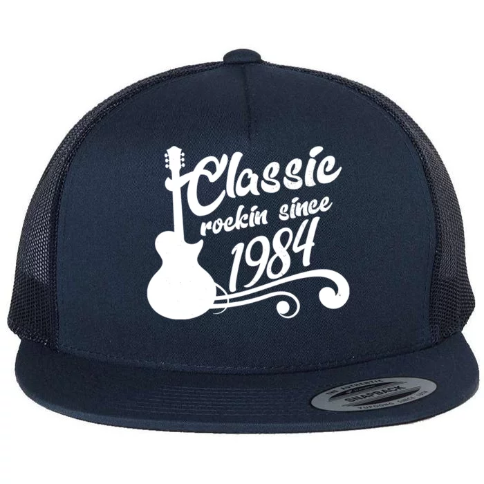 40th Birthday Classic Rockin Since 1984 Flat Bill Trucker Hat