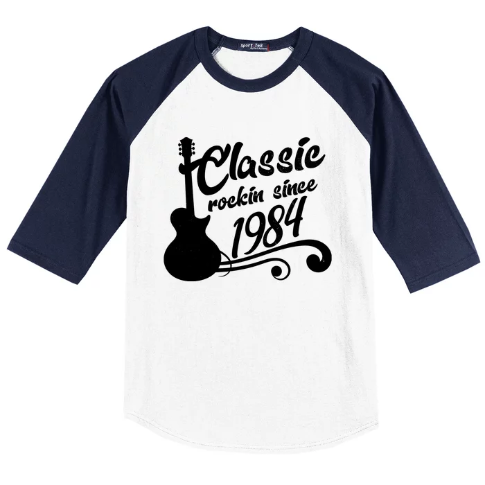 40th Birthday Classic Rockin Since 1984 Baseball Sleeve Shirt