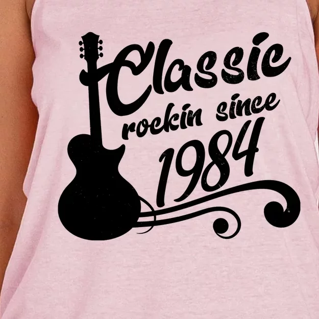 40th Birthday Classic Rockin Since 1984 Women's Knotted Racerback Tank