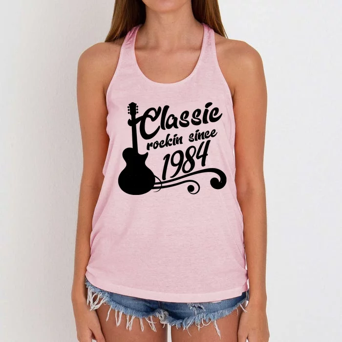 40th Birthday Classic Rockin Since 1984 Women's Knotted Racerback Tank