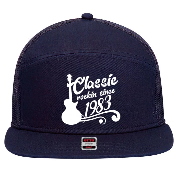 40th Birthday Classic Rockin Since 1983 7 Panel Mesh Trucker Snapback Hat