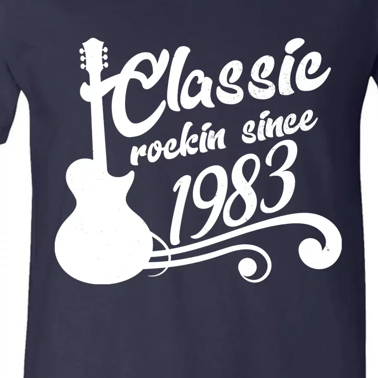 40th Birthday Classic Rockin Since 1983 V-Neck T-Shirt