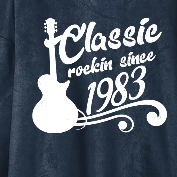 40th Birthday Classic Rockin Since 1983 Hooded Wearable Blanket