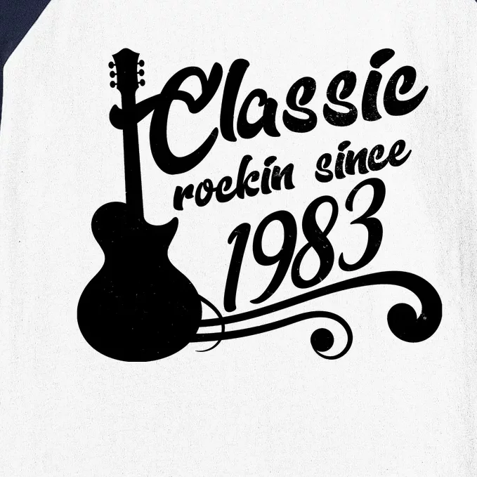 40th Birthday Classic Rockin Since 1983 Baseball Sleeve Shirt