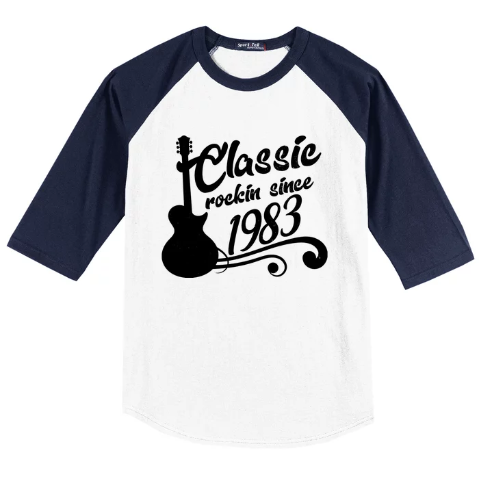 40th Birthday Classic Rockin Since 1983 Baseball Sleeve Shirt