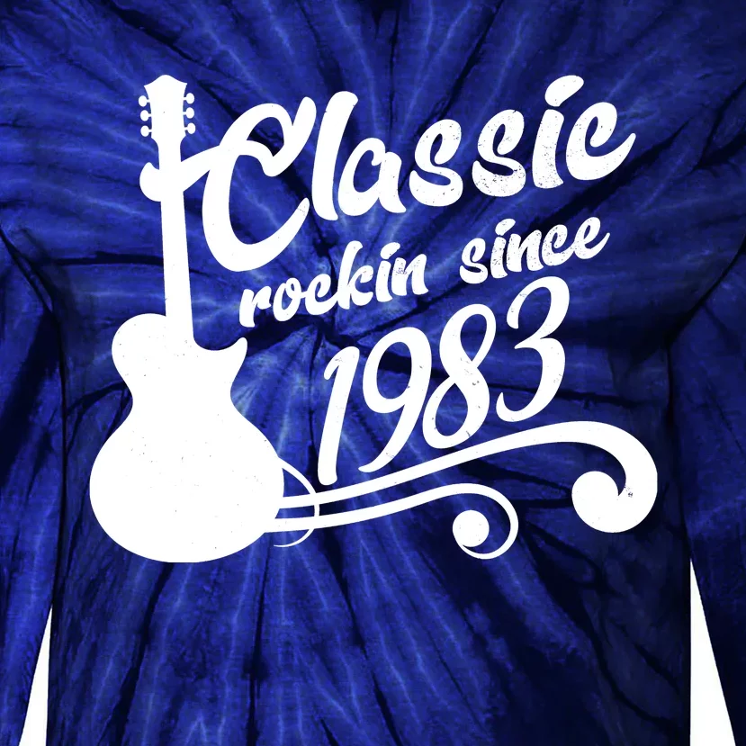 40th Birthday Classic Rockin Since 1983 Tie-Dye Long Sleeve Shirt