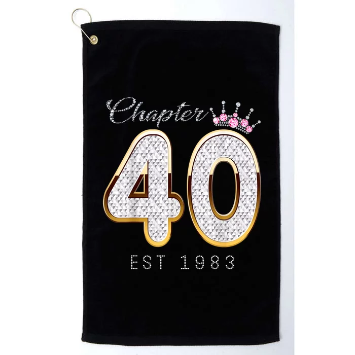 40th Birthday Decorations Chapter 40 EST 1983 Gift For Women Platinum Collection Golf Towel