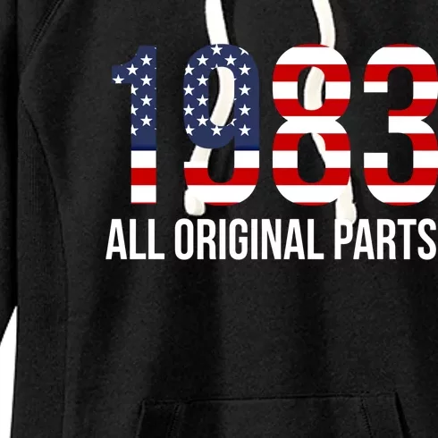 40th Birthday Design – 1983 Us America Flag Cute Gift Women's Fleece Hoodie