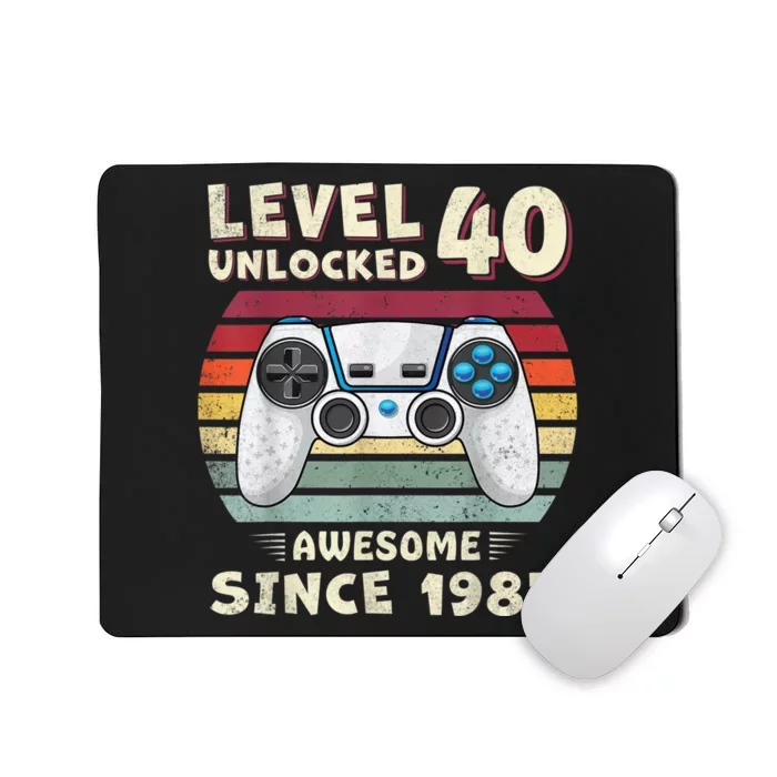 40 Birthday Decorations Gamer  Video 1983 40th Birthday Mousepad