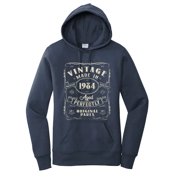 40th Birthday Decorations 1984 40 Birthday Women's Pullover Hoodie