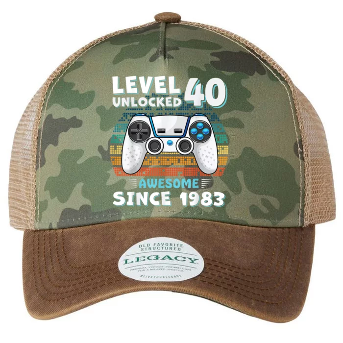 40 Birthday Decorations Gamer m.e.n Video 1983 40th Birthday Legacy Tie Dye Trucker Hat