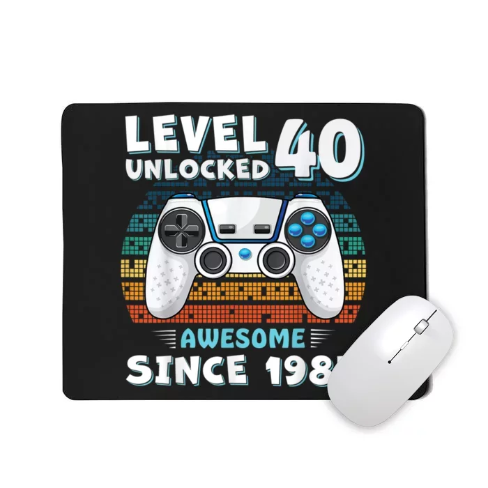 40 Birthday Decorations Gamer m.e.n Video 1983 40th Birthday Mousepad