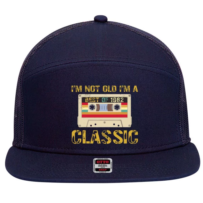 40 Birthday Decorations Best of 1982 BDay 40th Birthday 7 Panel Mesh Trucker Snapback Hat