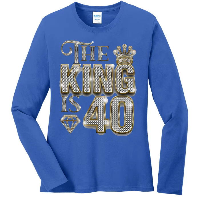 40th birthday decorations 1983 Birthday The King is 40 Ladies Long Sleeve Shirt