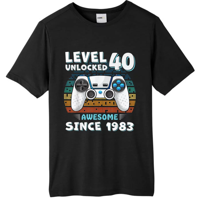 40 Birthday Decorations Gamer  Video 1983 40th Birthday ChromaSoft Performance T-Shirt