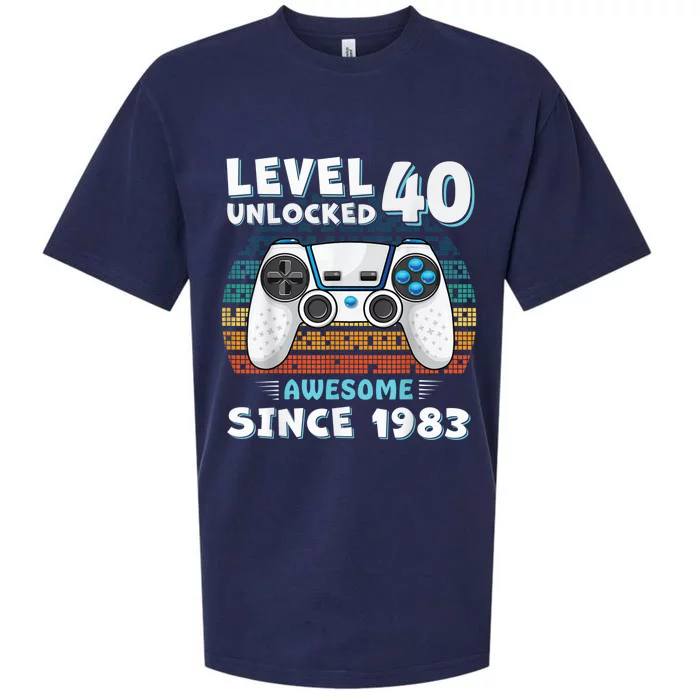 40 Birthday Decorations Gamer  Video 1983 40th Birthday Sueded Cloud Jersey T-Shirt