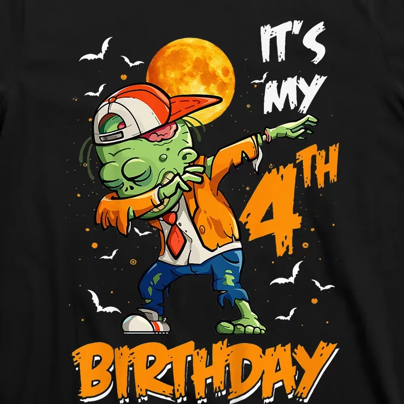 4th Birthday Dabbing Zombie Halloween Costume T-Shirt