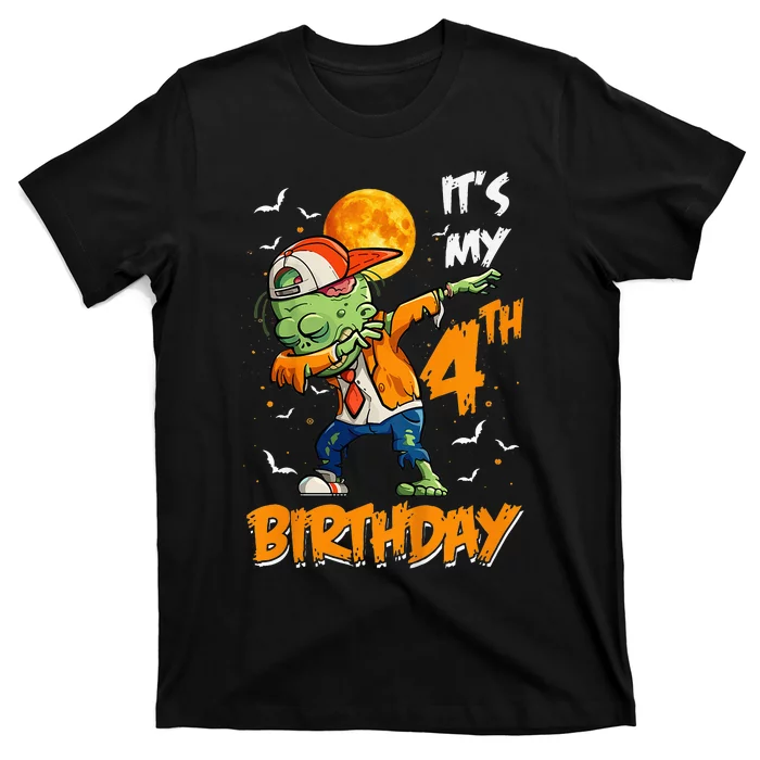 4th Birthday Dabbing Zombie Halloween Costume T-Shirt