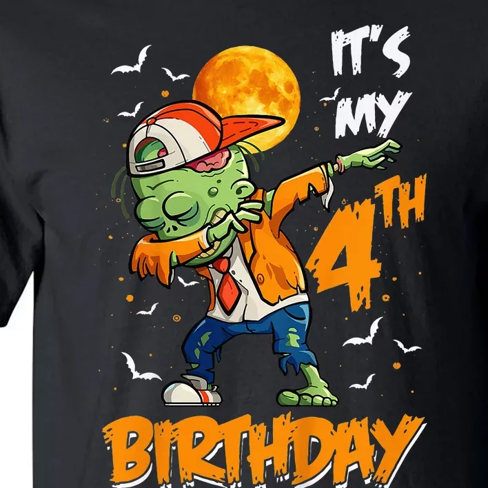 4th Birthday Dabbing Zombie Halloween Costume Tall T-Shirt