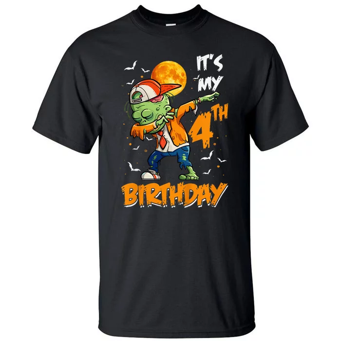 4th Birthday Dabbing Zombie Halloween Costume Tall T-Shirt