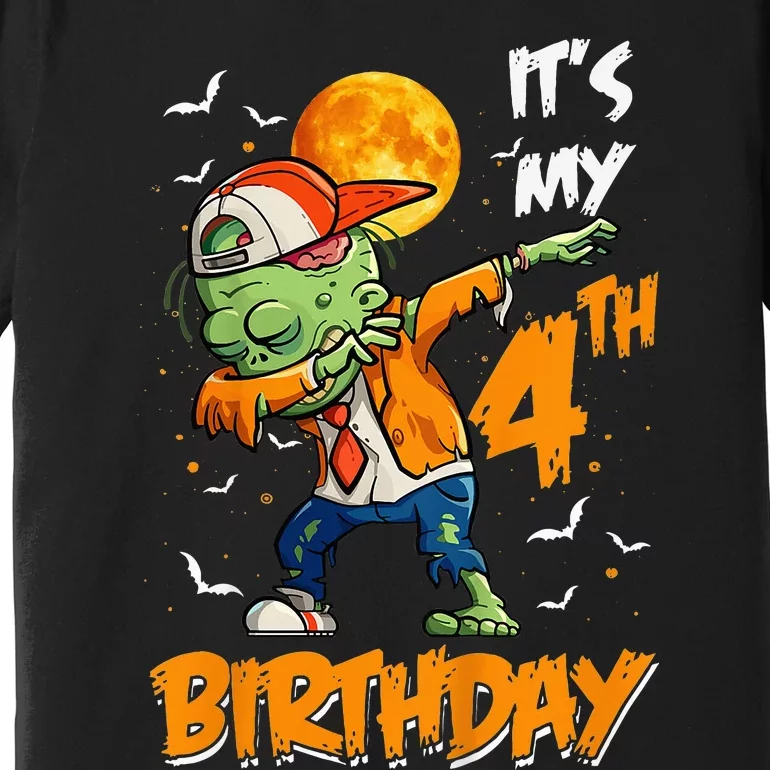 4th Birthday Dabbing Zombie Halloween Costume Premium T-Shirt