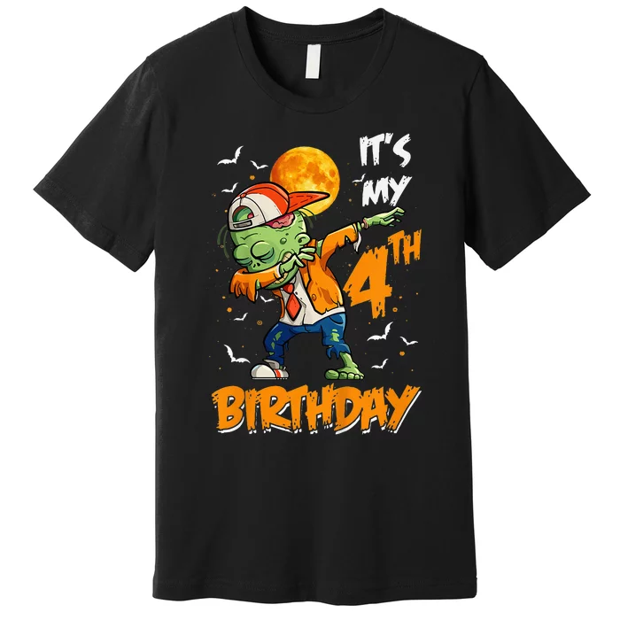 4th Birthday Dabbing Zombie Halloween Costume Premium T-Shirt