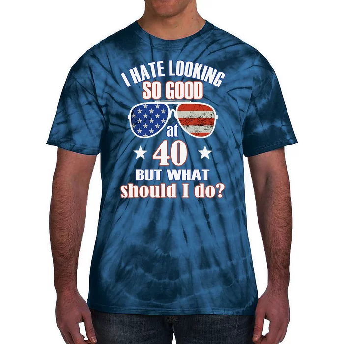 40 Birthday For - 40th Anniversary For Him Her USA Tie-Dye T-Shirt