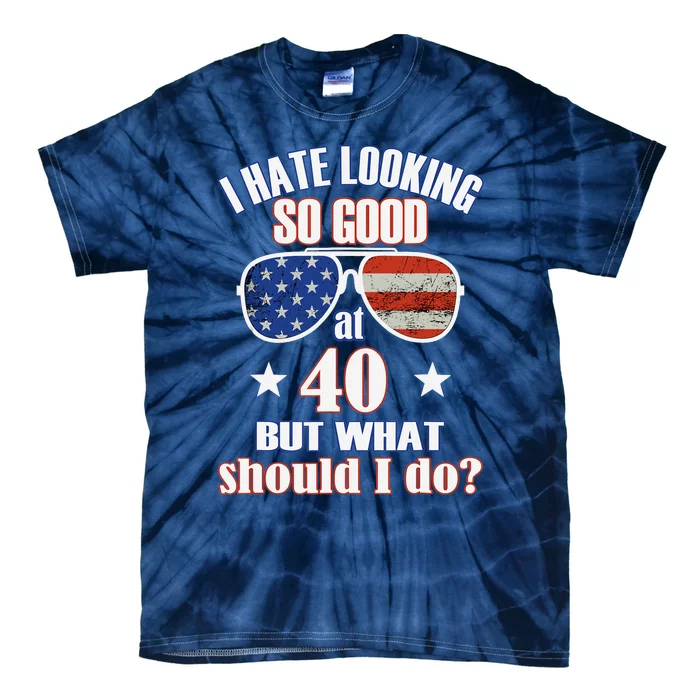 40 Birthday For - 40th Anniversary For Him Her USA Tie-Dye T-Shirt