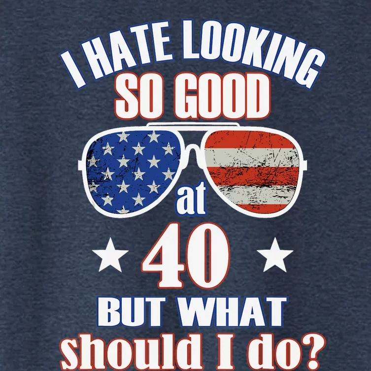 40 Birthday For - 40th Anniversary For Him Her USA Women's Crop Top Tee