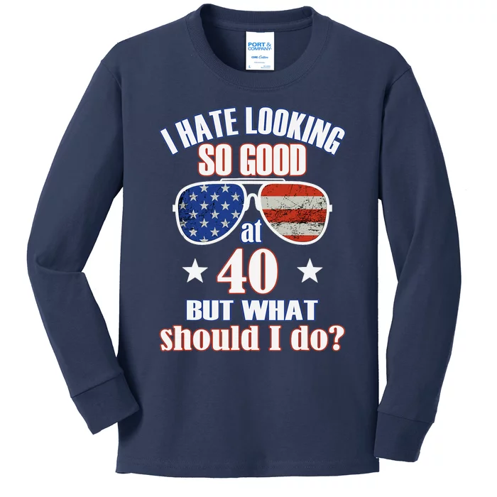 40 Birthday For - 40th Anniversary For Him Her USA Kids Long Sleeve Shirt