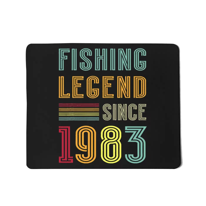 40th Birthday Fisherman Retro Vintage 1983 40 Years Fishing Mousepad