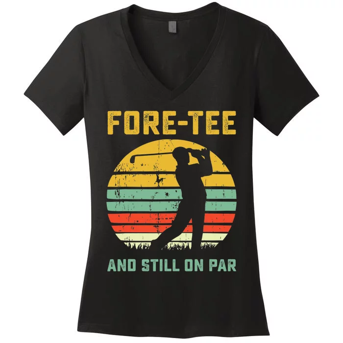 40th Birthday Funny Golf Old Balls Club Member Golfer Women's V-Neck T-Shirt