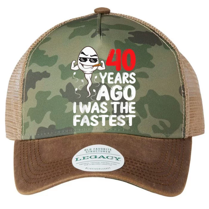 40th Birthday Gag dress 40 Years Ago I Was The Fastest Funny Legacy Tie Dye Trucker Hat