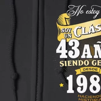 43rd Birthday Gift For In Spanish Regalo Cumpleanos 43 Full Zip Hoodie