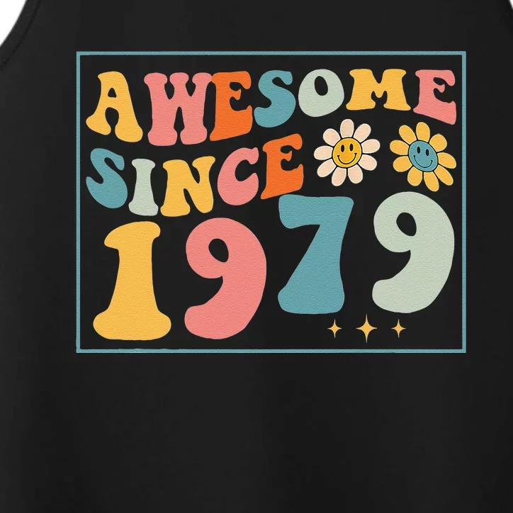 43rd Birthday Gifts Awesome Since 1979 43 Years Old Groovy Performance Tank