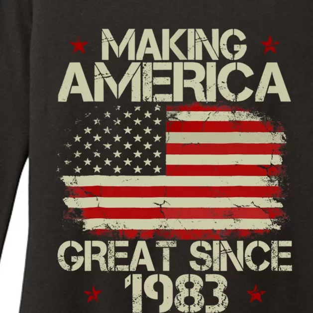 40th Birthday Gift Making America Great Since 1983 Gift Womens CVC Long Sleeve Shirt