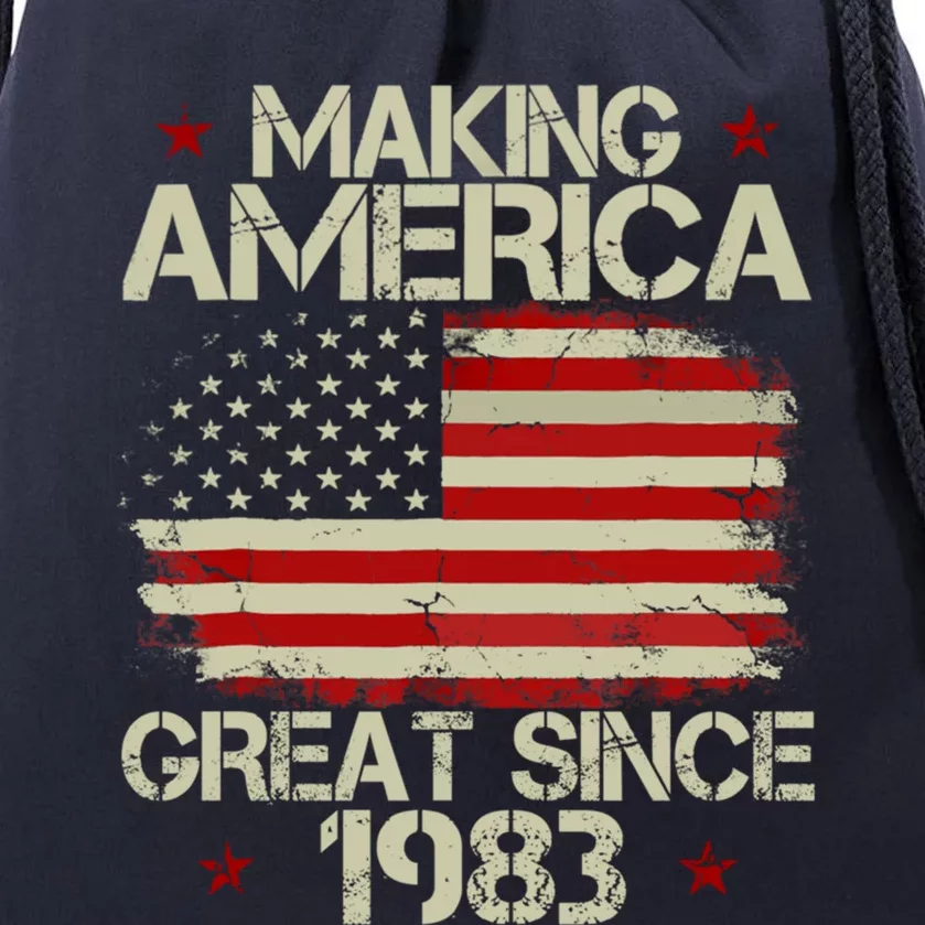 40th Birthday Gift Making America Great Since 1983 Gift Drawstring Bag