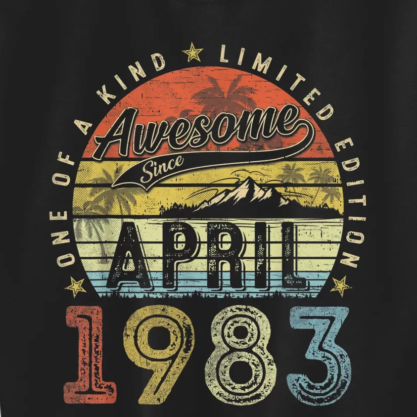 40th Birthday Gift Awesome Since April 1983 40 Year Old Kids Sweatshirt