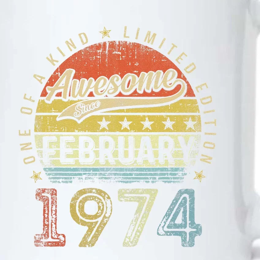 49th Birthday Gift Awesome Since February 1974 49 Year Old Love Black Color Changing Mug