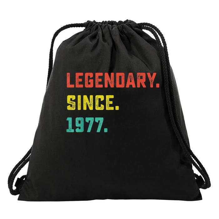 46th Birthday Gift Vintage Legendary Since 1977 46 Year Old Drawstring Bag