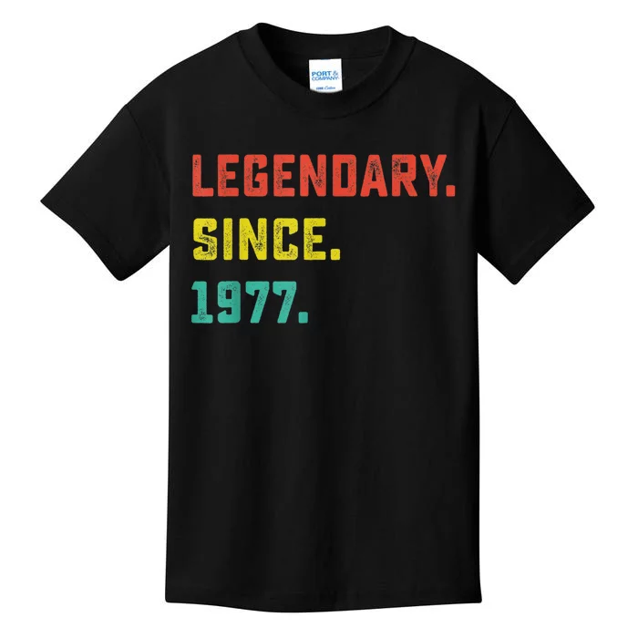 46th Birthday Gift Vintage Legendary Since 1977 46 Year Old Kids T-Shirt